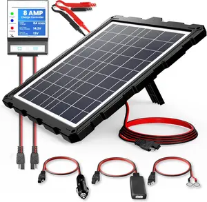 -Upgraded-20W-Solar--Charger-Maintainer, External  3-Stages PWM Charge Controller, 12V Solar Panel Trickle  Kit for , Marine, , RV, etc