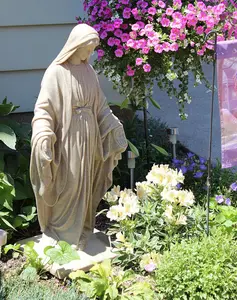 34 inch Virgin Mary Statue Blessed Mother Garden Sculpture Resin Religious Home Décor Decor Decorative Landscape Lightweight Standing Ornaments