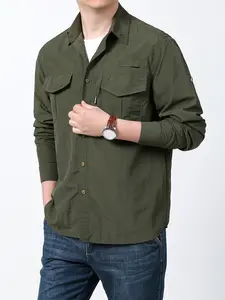 New Outdoor Sun Protection Thin Multi-Pocket Fishing Sports Shirt Men's Casual Stylish Workwear Long Sleeve Shirt