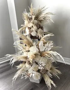 Barrel Top Pampas Wedding Arrangement Double Sided