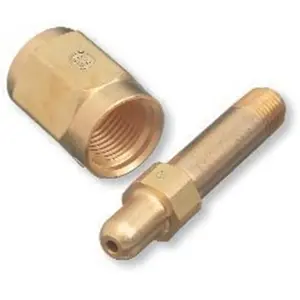 212 MAIN Brass 3-Inch Nipple Pipe Fitting, CGA 347 to 1-4 NPT Connection for Tools & Hardware, Pumps & Plumbing Use
