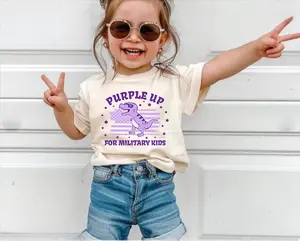 Purple Up for Military  Shirt, Purple Up Dinosaur Shirt for Military , Military Child Awareness Shirt,AS-2238