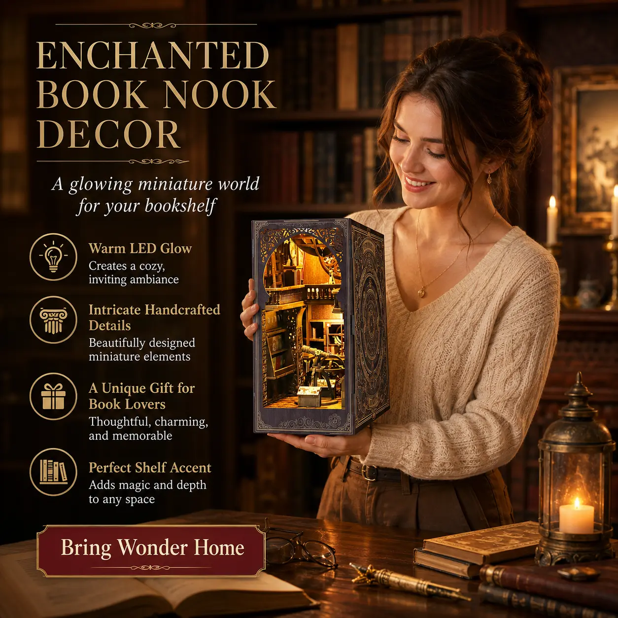 Astronomical Museum DIY Book Nook Kit – Wooden Miniature Observatory
