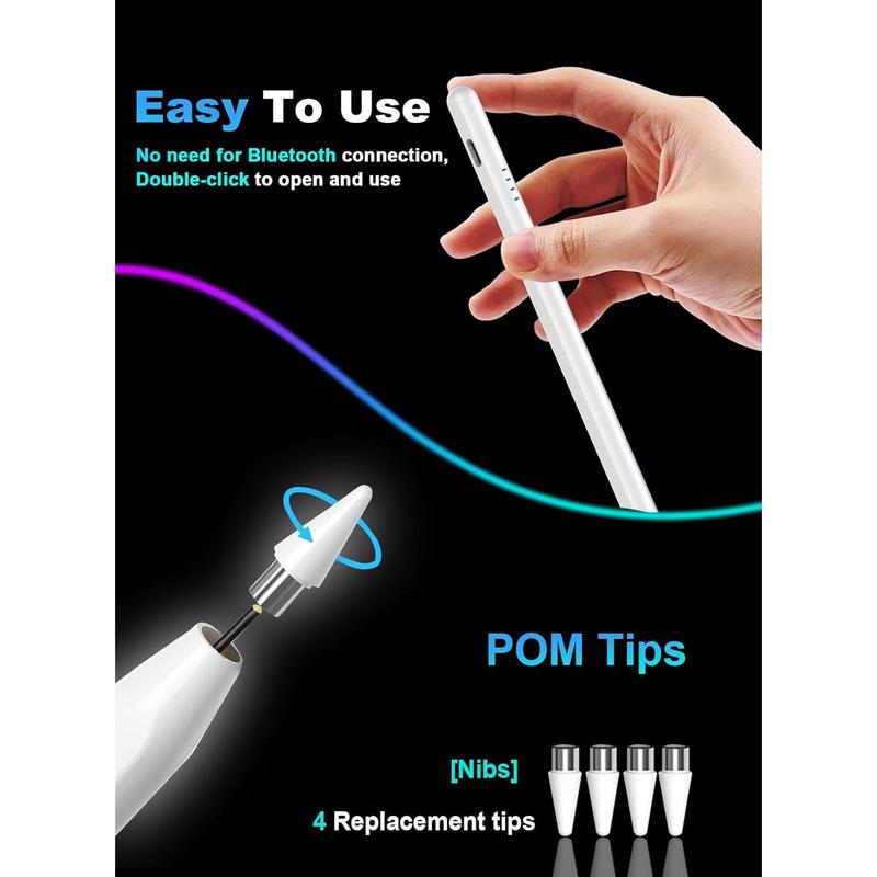 Stylus Pen for Android Tablet/Phone Pom Tips  Charge Stylus Pen for    Pencil Compatible with  A9+, ,  and Other Android Smartphone and Tablet Devices-White