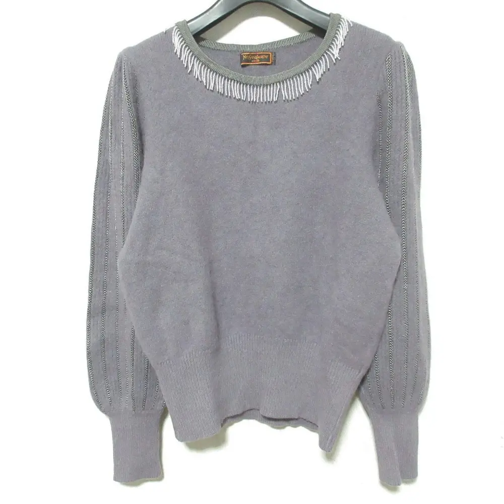 Pre-owned Yves Saint Laurent Wool Small Leather Goods Knit Sweater