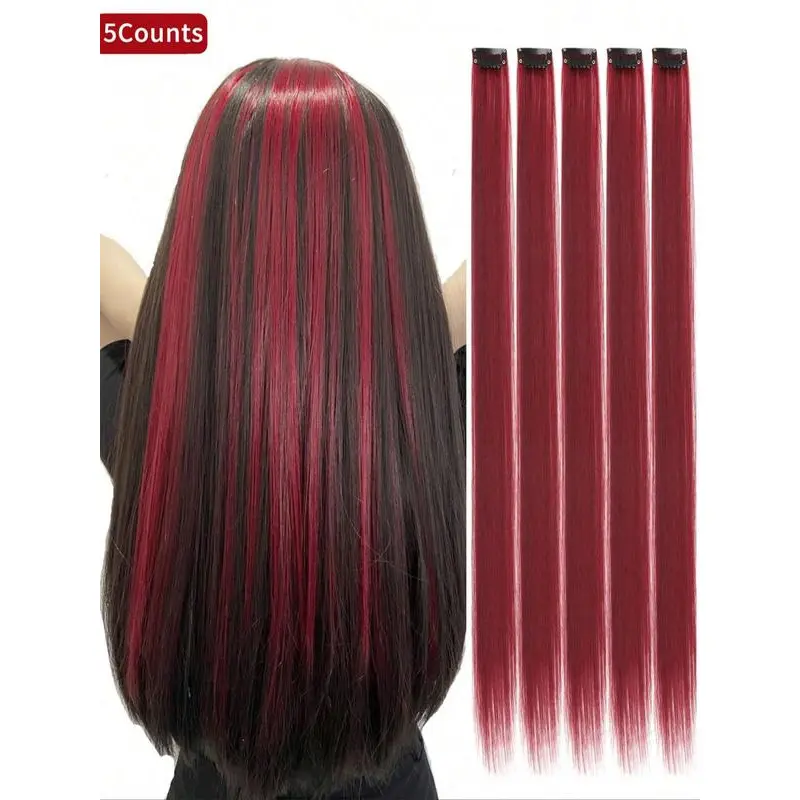 Women's 20-Inch Straight Clip-In Synthetic Hair Extensions, Lightweight Hairpieces for Daily Wear & Party Use, Clip-In Hair Extensions, Extensions Hair, Hair Extensions Clip In