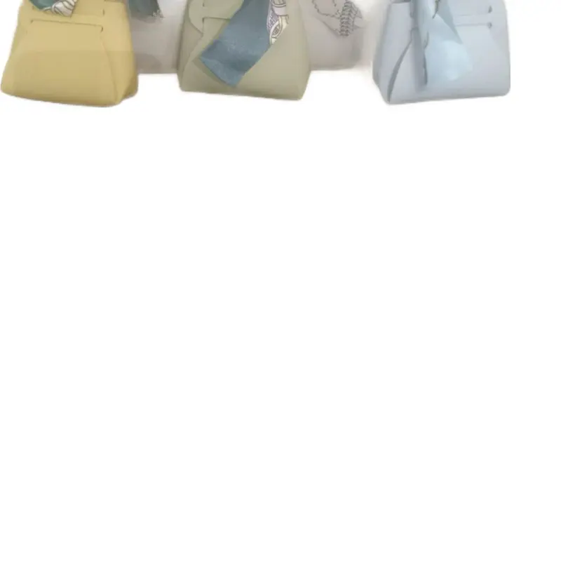 Women's Elegant Minimalist Mini Square Top Handle Handbag - Macaron Color, Bow Knot Accent, Scarf Decor, Card Holder Wallet, Coin Pouch for Festival Parties - Chic Luggage & Bags Clutches & Wristlets