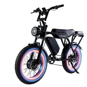 T8 Electric Mountain Bike | 1500W Peak Power | Maximum Speed 27 MPH | 60V 15Ah fat tire electric bike