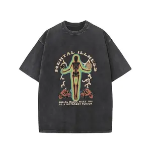 Vintage Style 230g Washed Batikprint Casual Men'S Short Sleeve Shirt Featuring Geometric Pattern Ideal for Summer Holidays and Comfortable Wear