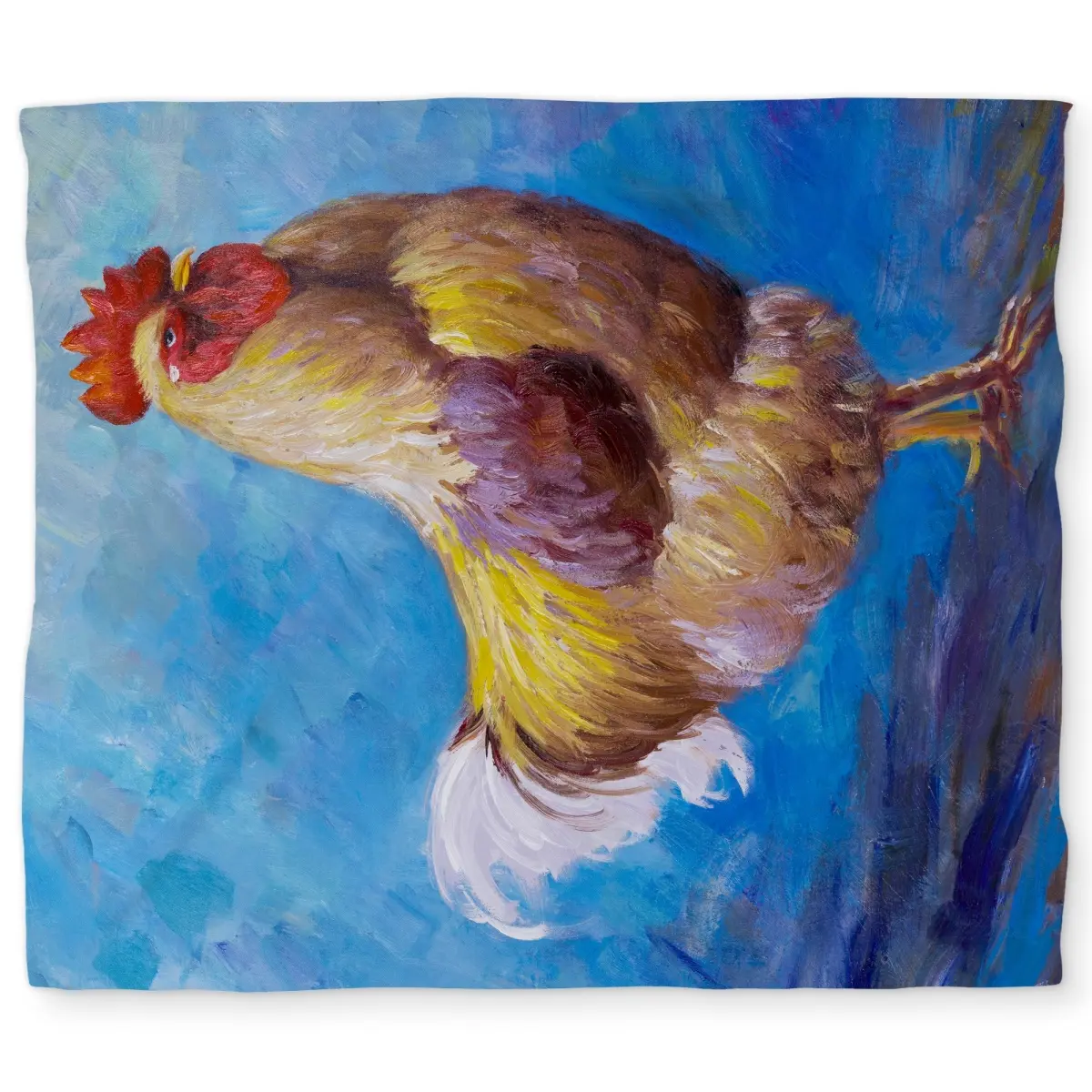 360 Stand King Size Modern Duvet Cover - Versatile Microfiber Soft Fabric Bedding, Rooster Print Animal Motif Blue Design for Home Decor, Elegance, Decorative Duvet Cover, Animal Theme Duvet Covers