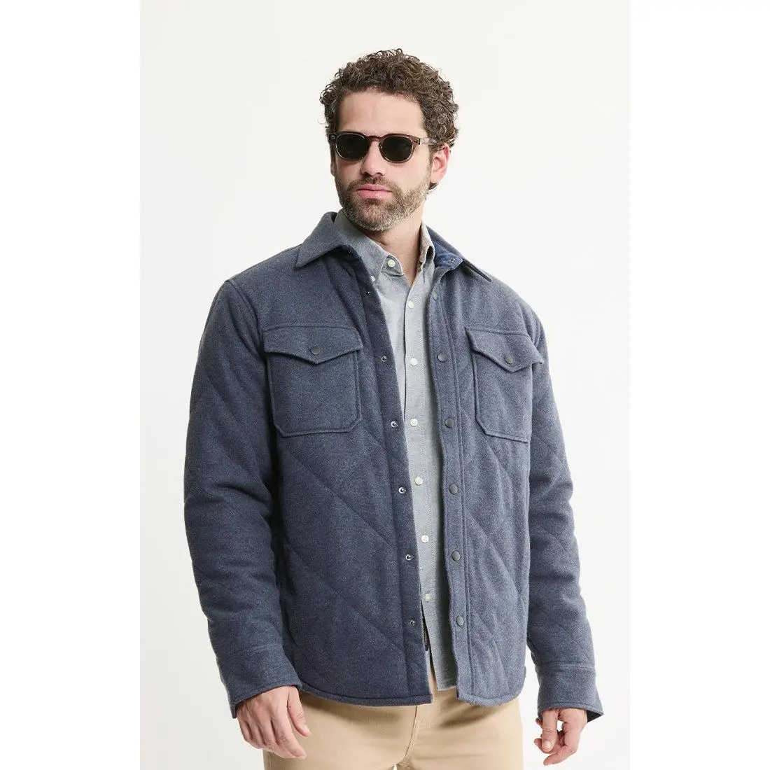 Quilted Brushed Knit Shirt Jacket