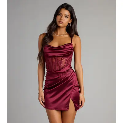 Lady Ariel Satin Mini Dress Red - TikTok Shop Lady Ariel Satin Mini Dress Red - TikTok Shop