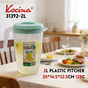 2L Plastic Water Pitcher | Lightweight Clear Jug for Home Kitchen Picnic