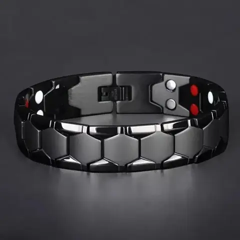 Copper Magnetic Therapy 7.8in Metal Bracelet Bangle - Punk Casual Adjustable Unisex Men's Accessories, Elegant Fashionable Men's Exquisite Jewelry, Birthday Gift (Dimensions Included)