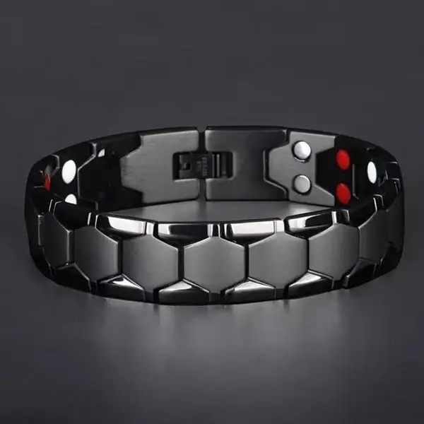 Copper Magnetic Therapy 7.8in Metal Bracelet Bangle - Punk Casual Adjustable Unisex Men's Accessories, Elegant Fashionable Men's Exquisite Jewelry, Birthday Gift (Dimensions Included)