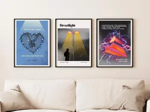 Stray Kids Kpop Han Human Art Print, SKZ Record, Jisung Poster, Dark Kpop Decor in Blue set of 3 wall kpop art poster Decor Room, Gifts, Minimalist Aesthetic Poster