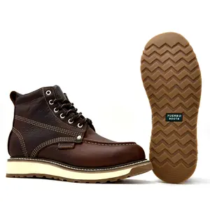Fuerbo 965 Brown Moc Toe Work Boot 6-Inch – Goodyear Welt, Dual Density Sole, Slip/Oil Resistant, Full Grain Leather, Resoleable, (Composite Toe Available) Footwear