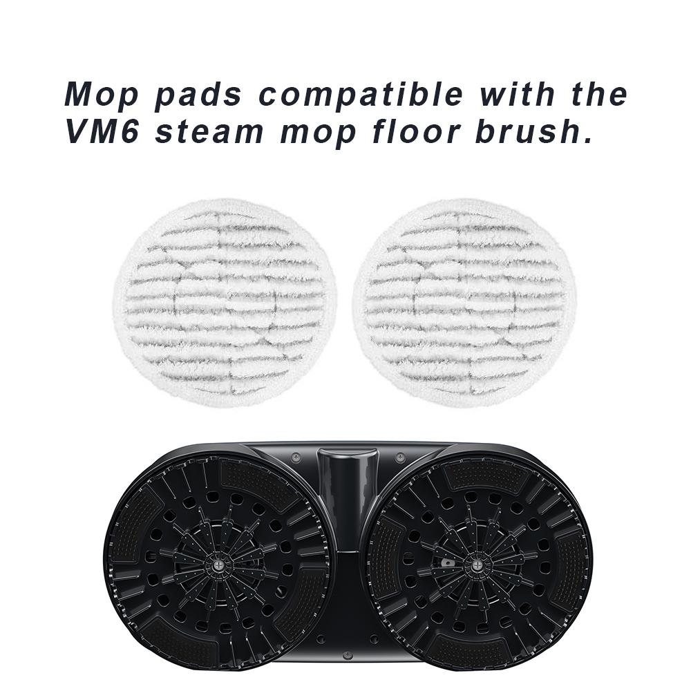 Cleaning mop pads, compatible with the VM6 electric steam mop, 6-piece refill cleaning pads, washable mop cleaning pads, mop accessories.