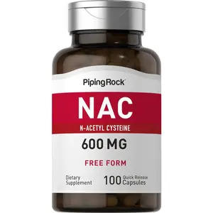 Piping Rock NAC Supplement N-Acetyl Cysteine | 600mg | 100 Capsules | Free Form Pills | Non-GMO, Gluten Free Supplement