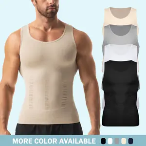 CATTIBOR 1/2 Pack Men Sleeveless Crew Neck Shapewear ,Men Sport Vest Undershirt,Men Simple and Breathable Workout Tank Tops,Menswear GYM Shirt,Back To School Outfits,Menswear for All Seasons and Causal Clssic
