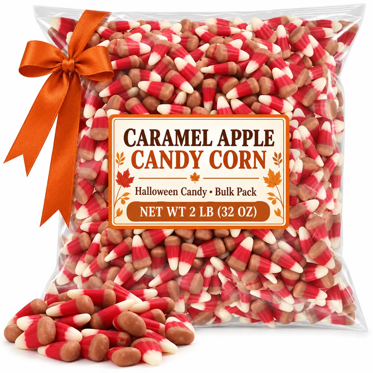 Caramel Apple Candy Corn Candies, Pack of Halloween Candy, Bulk, 2 lb | Trick or Treat, Halloween Party, Thanksgiving Dessert Buffets, Mini Candy Corn Everyday Snacking During the Fall Season
