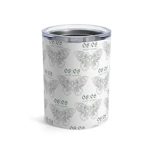 White Tumbler 10oz, Angel Number 808 Accept Yourself, Numerology Gift, Positive Energy Cup, Manifestation Gift, Law of Attraction Gift