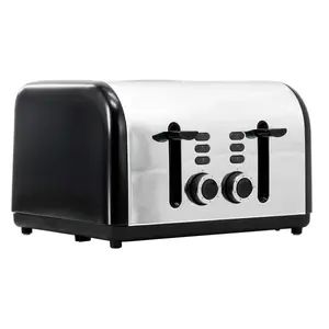 Redmond  4-Slice Wide Slot 1400W Stainless Steel Toaster, Black