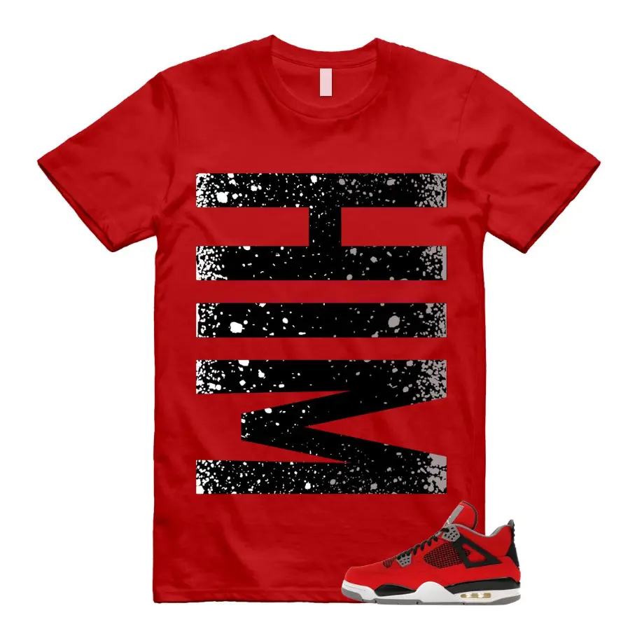 4 Toro Bravo Fire Red White Black Cement Grey 2026 T Shirt Match HIM, Cotton Unisex Graphic T-Shirt