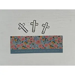 Ryan + Rose Bookmark with Cross Paper Clips - 2"x6" Bible Verse Encouragement for Daily Organization & Faith