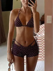 Women's Fashion Two-Piece Swimsuit Set, Stylish Beachwear Swimwear, Comfortable & Trendy Bathing Suit for Women, Tie Back Bikinis