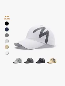 Unisex Baseball Cap, Sporty Quick-Dry Mesh, Reflective Strips for Night Safety, Letter Print Design, Outdoor Running Fitness Sun Protection