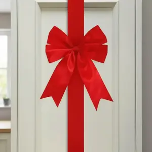 Festive Cabinet Door Tassels, Large Bow Wreath, Garland Ribbon, Indoor Decoration for Valentine's Day, Mother's Day, Christmas, Polyester Fiber