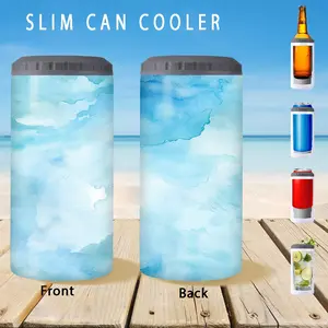 1pc/12oz/350ml,Slim Can Cooler,Insulators,Doucle-Walled Stainless Steel Insulated Slim Cans,2-in-1 Insulated Can Cooler Cup,Portable,Blue Party Cup,Surprise Birthday And Christmas Gifts For Family And Friends,holiday party supplies