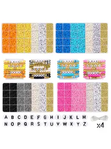 28-piece box of DIY bracelet and necklace accessories, 6mm soft clay round pieces, clay beads, string beads, jewelry accessories