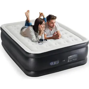 Mattress with Built-in Pump, Double Height, Adjustable, Bottom Design, Portable for Home or Camping