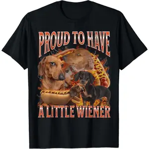 100% cotton Proud To Have A Little Wiener Funny Offensive Dachshund T-Shirt
