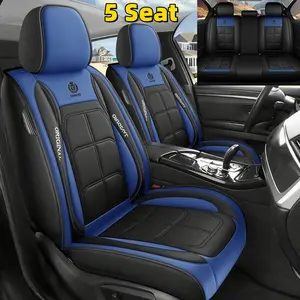 Pickup Seat Car Seat Covers - Scratch-Resistant & Wear-Resistant PU Leather - Fully Wrap Around All Five Seats - Muscle-Shaped for Front & Rear - All Seasons