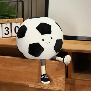 Cute Football Plush Toy Stuffed Animal, Proportional Size Soccer Doll, Soft PP Cotton Filled, Perfect Gift for Fans, Euro Cup World Cup Merchandise