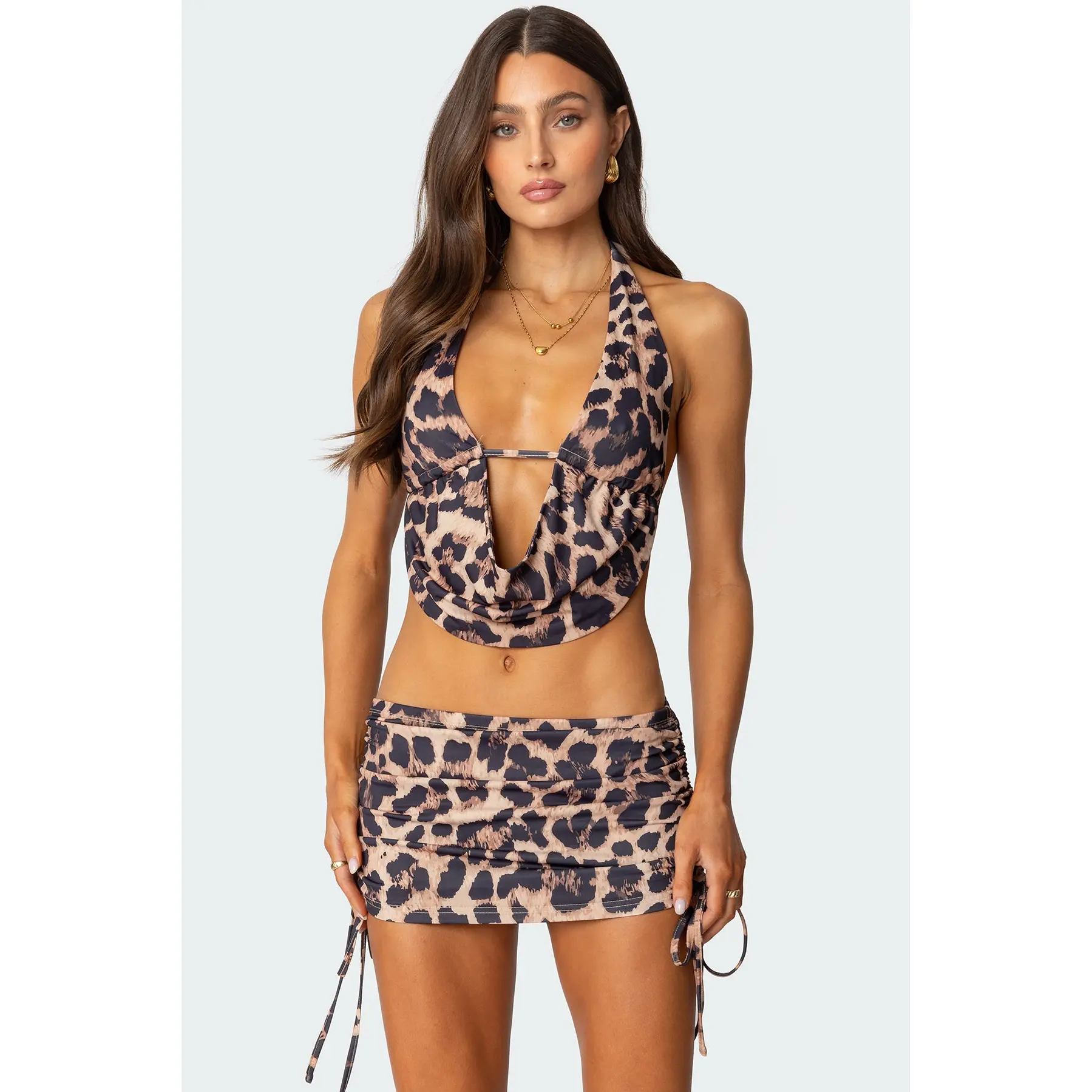 Zena Leopard Printed Backless Top