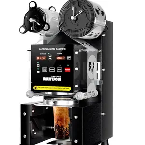 WantJoin Cup Sealing Machine Full Automatic Cup Sealer Machine 90/95mm Electric Cup Sealing Machine 500-600 Cups/H Digital Control LCD Panel Cup Sealer for Bubble Milk Tea Coffee Black