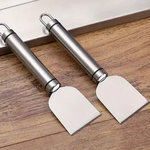 1pc Stainless Steel Multi-purpose Cleaning Scraper Kitchen Refrigerator Tile Spatulla for Kitchen, Floor, Glass and More Barbecue Utensils