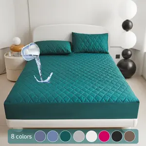 Waterproof Mattress Cover, 1 Set Soft Comfortable Breathable Mattress Protector, Quilted Mattress Protector, Bedding Supplies for Bedroom, Guest Room, Apartment, School