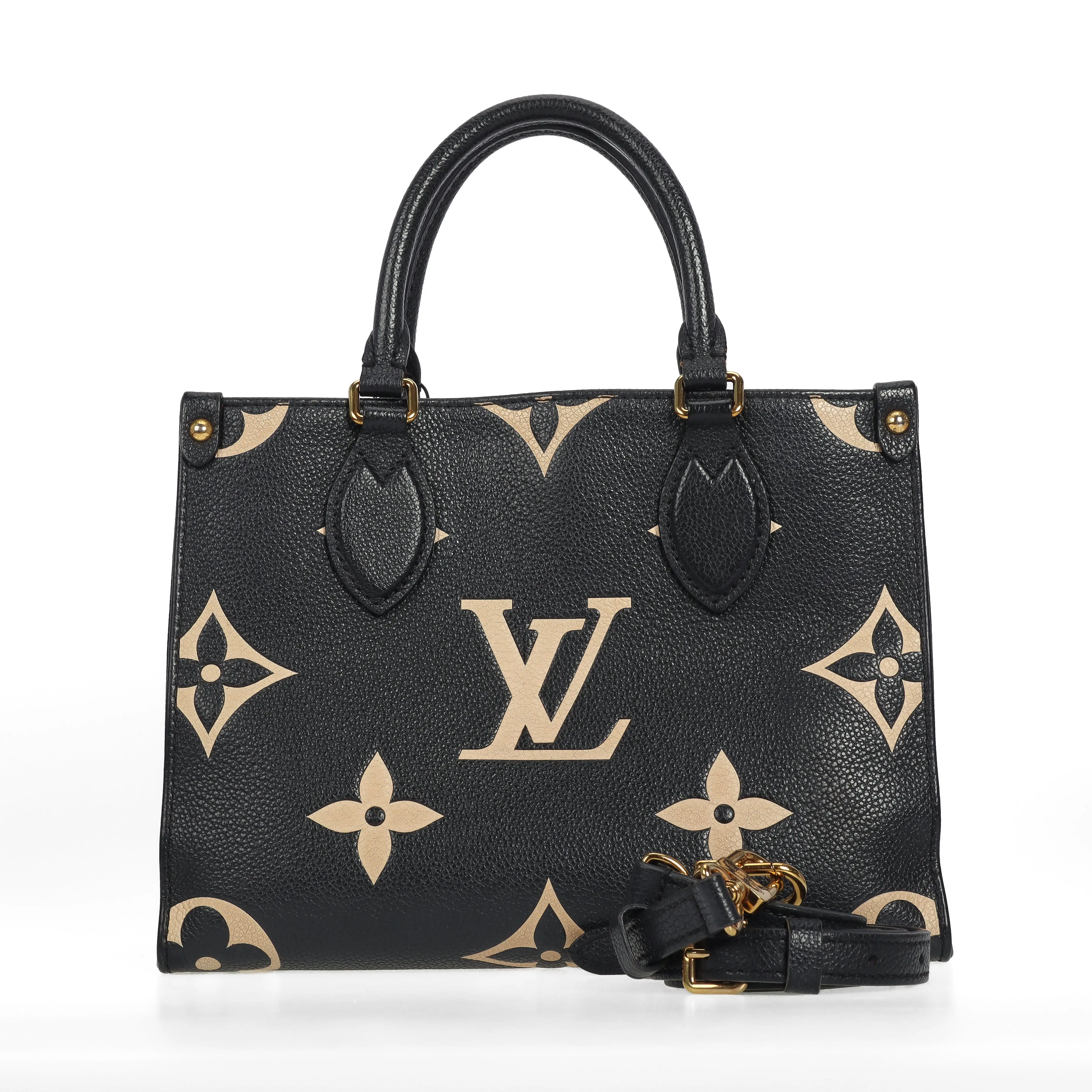 Pre-owned Louis Vuitton Calfskin Shoulder Bags Onthego Black 17510624
