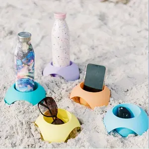 5-Piece Beach Vacation Essentials Set, Includes Drink Cup Holder & Coasters, Outdoor Water Bottle Accessories, Drinking Gadgets, Perfect for Women Adults Family Friends