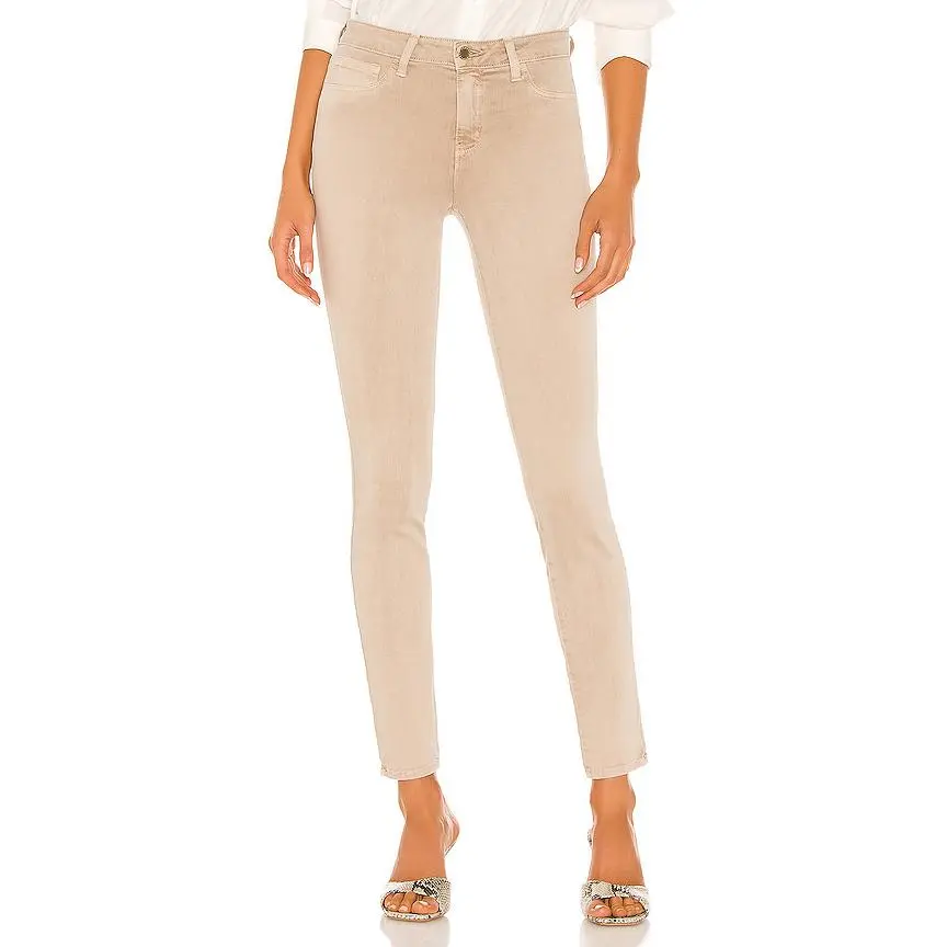 L'AGENCE Marguerite High Rise Skinny Jeans in Biscuit