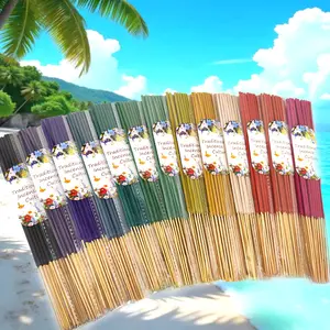22cm Incense Sticks Set, Multi-Scarf Fragrance, Colorful Labels, Traditional Handmade Bamboo Incense, Lavender Scent, Air Quality Improvement Gift