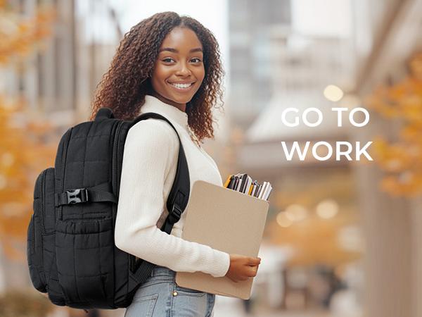 CLUCI TikTokShopSpringGlowUp  New Collection School Backpack Puffer Backpack 17.3 Inch Laptop Backpack for Women, Anti Theft Travel Backpack, Puffer Quilted Work, Water Resistant College Bookbag, Carry on Bckpack