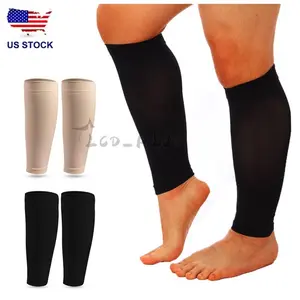 2x Calf Sleeves Leg Support Compression Socks for Running Shin Splint & Varicose Vein Relief US Stock Beige & Black Options