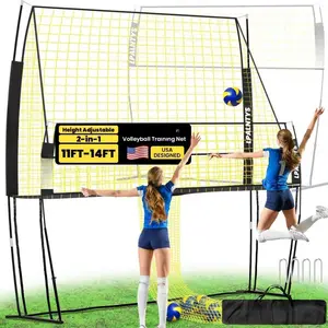 Volleyball  Equipment, Volleyball Net System with Freely Height-Adjustable for Backyard, Volleyball Practice Net for Serving Setting Spiking, Easy Set Up for Indoor and Outdoor Use