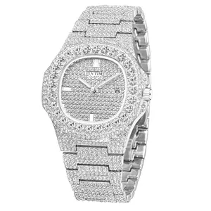 Mens Diamond Watches Luxury Unisex Silver Gold Iced-Out Bling CZ Crystal Fashion Quartz Womens Watch